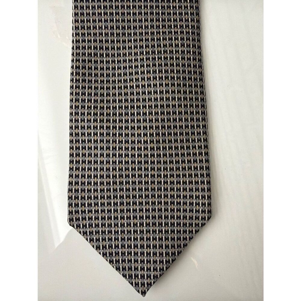Daniel DE Fasson Men’s Handmade Silk Geometric Micro-Pattern Necktie